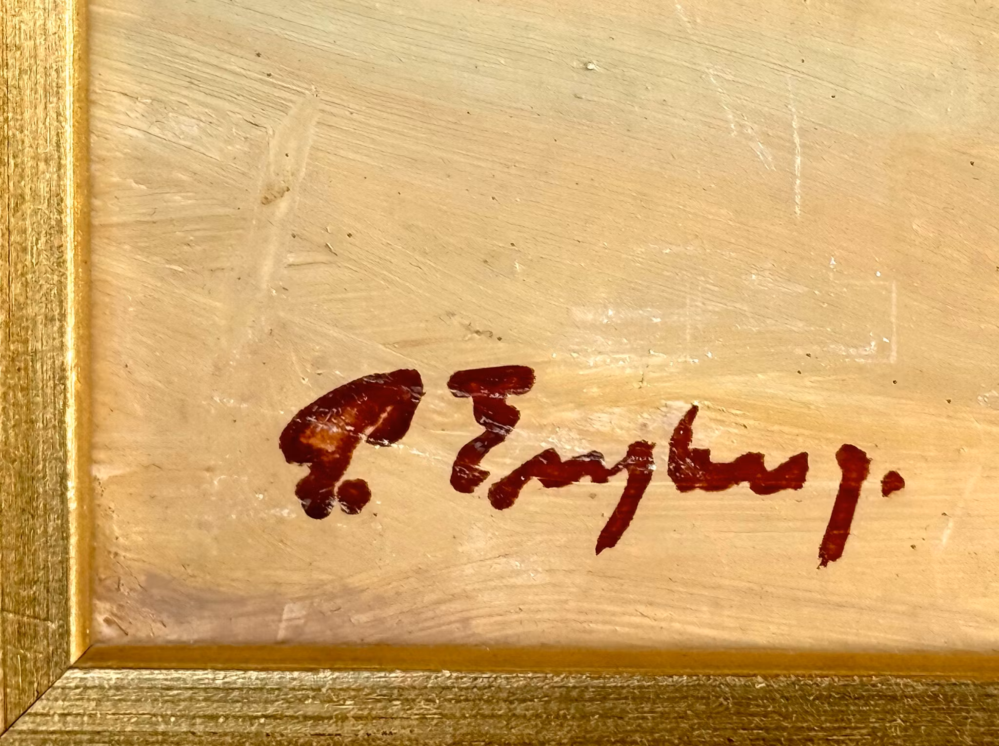 P. Engberg, Öljymaalaus paneelille, Signeerattu