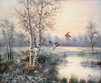 Edward Runci, Öljymaalaus kankaalle, Signeerattu