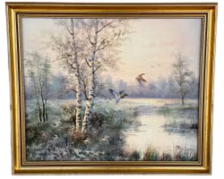 Edward Runci, Öljymaalaus kankaalle, Signeerattu