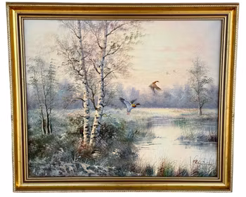 Edward Runci, Öljymaalaus kankaalle, Signeerattu