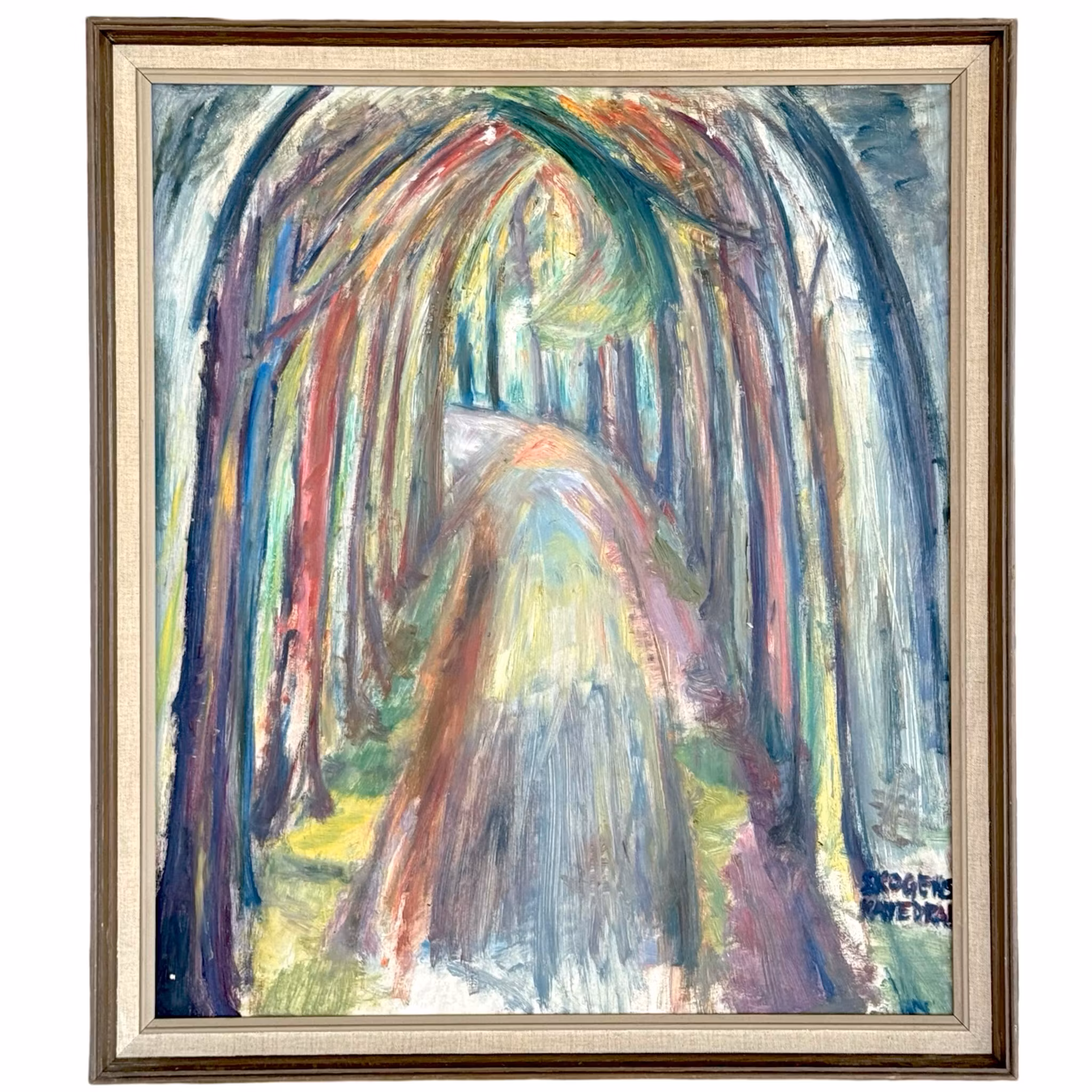 Oidentifierad konstnär, Oljemålning på pannå, Signerad