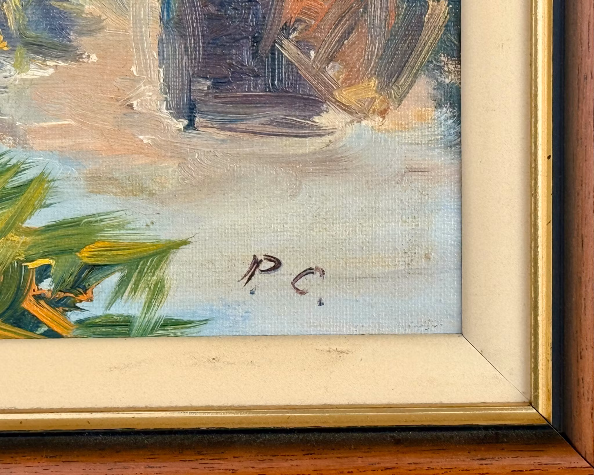 Uidentificeret kunstner, Oliemaleri på lærred, Signeret