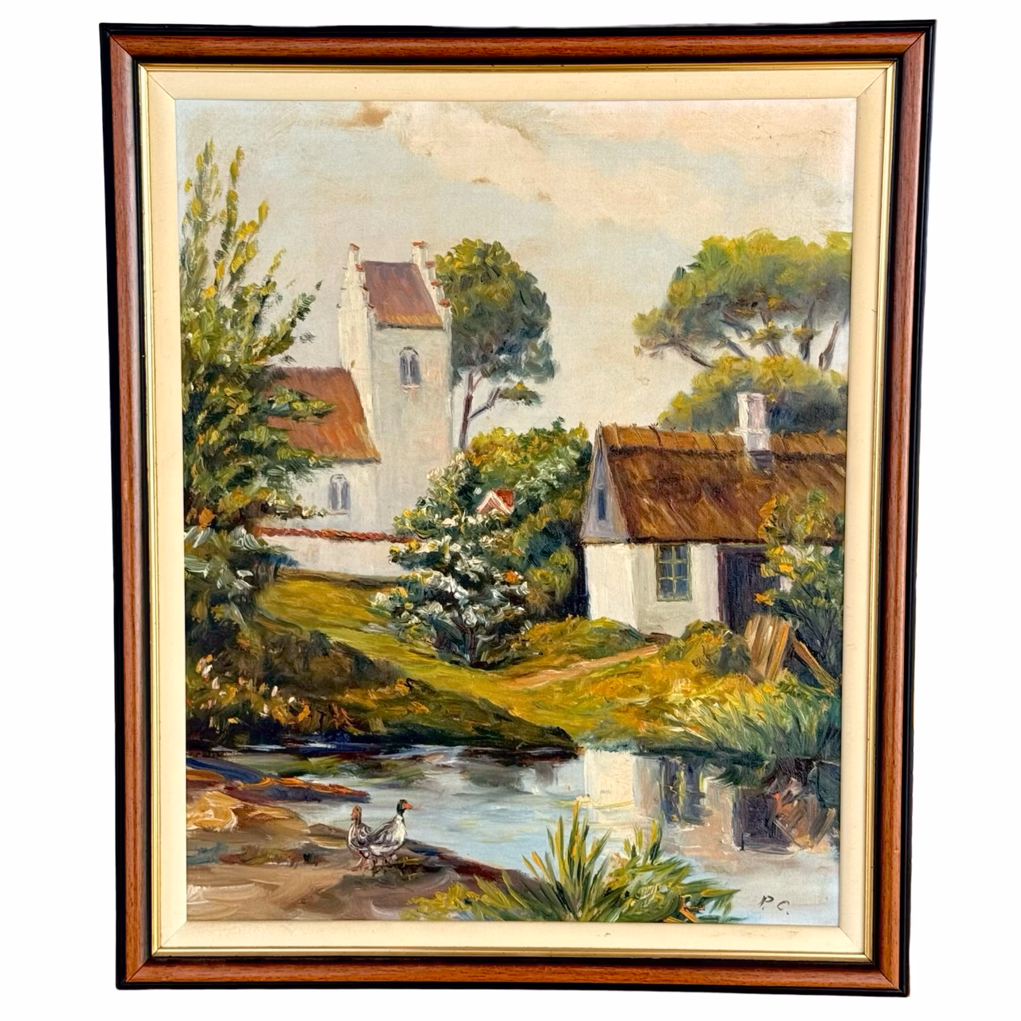 Uidentificeret kunstner, Oliemaleri på lærred, Signeret