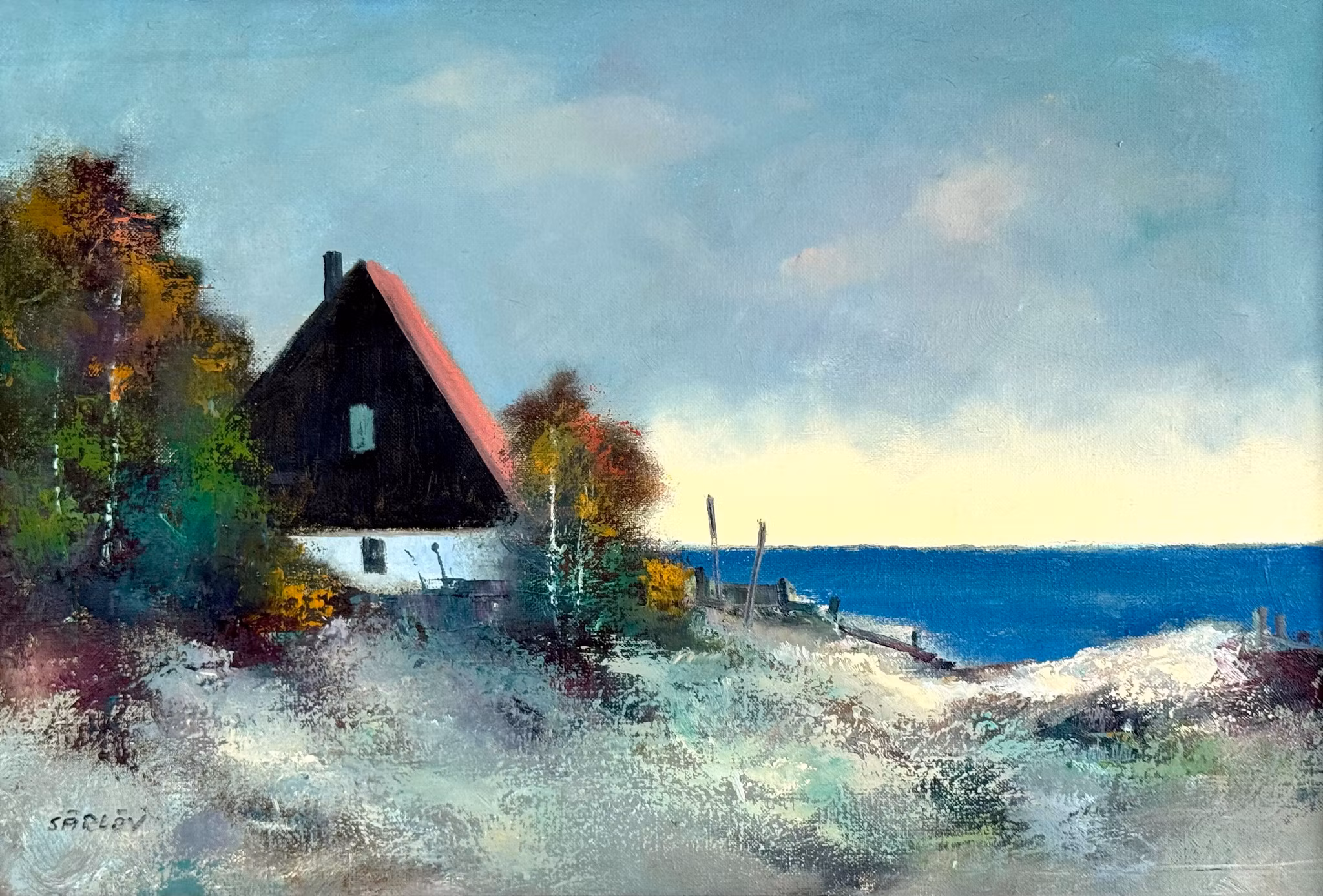 Malte Särlöv (Sverige, 1907-1982). Oljemaleri på lerret, signert