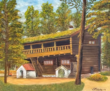 Tuntematon taiteilija, Öljymaalaus kankaalle, Signeerattu