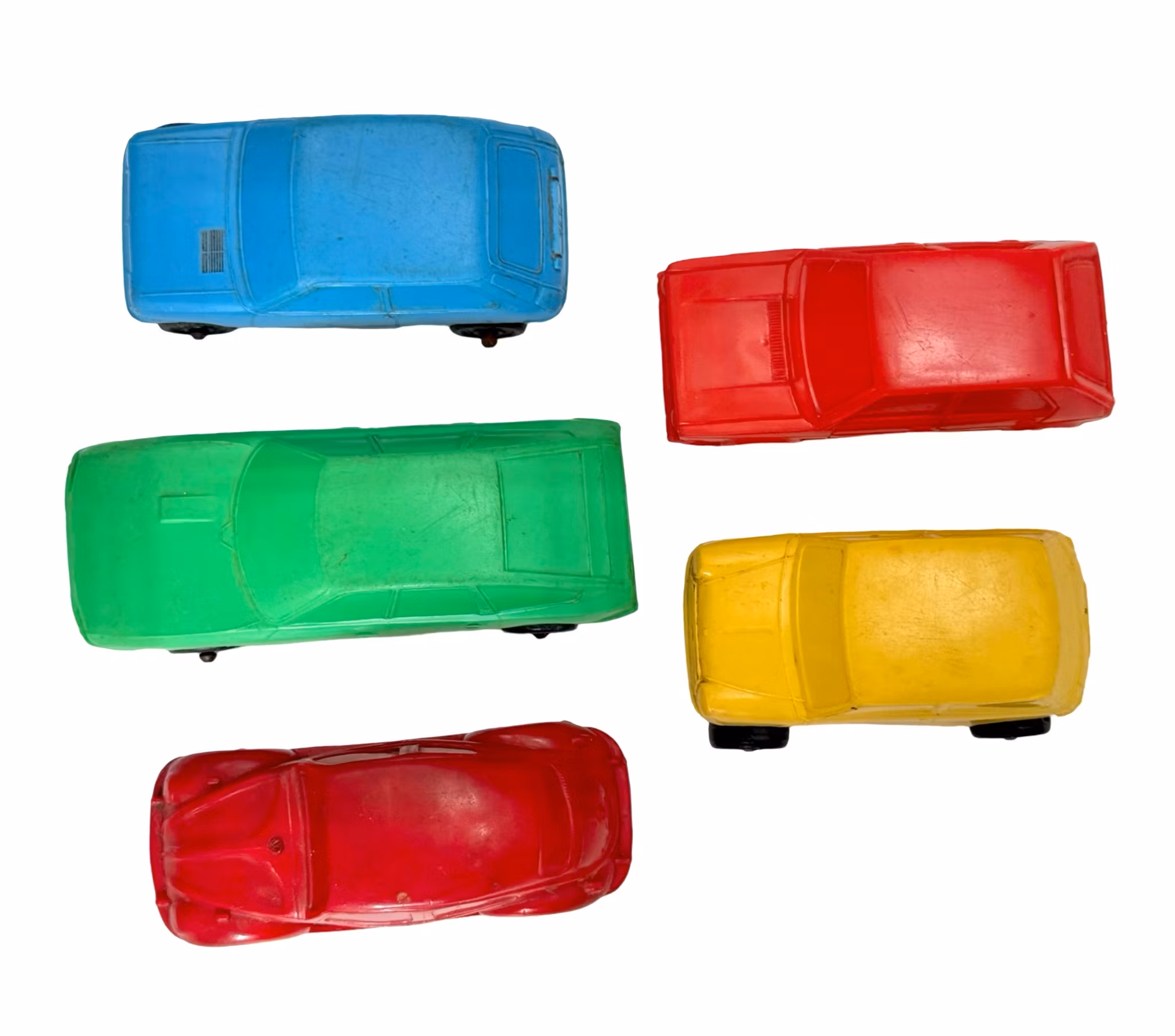 5 Retro leketøy plastbiler samlebiler, Galanite, Plasto Finland