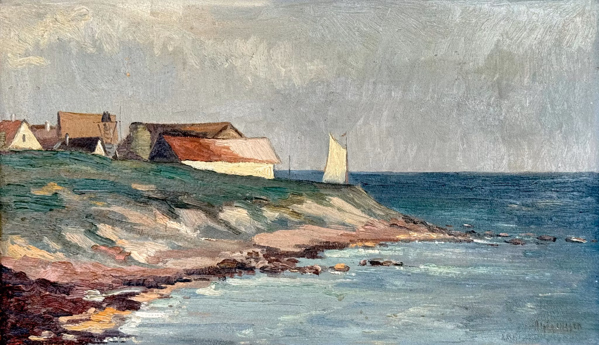 A. Göransson, Öljymaalaus paneelille, Signeerattu