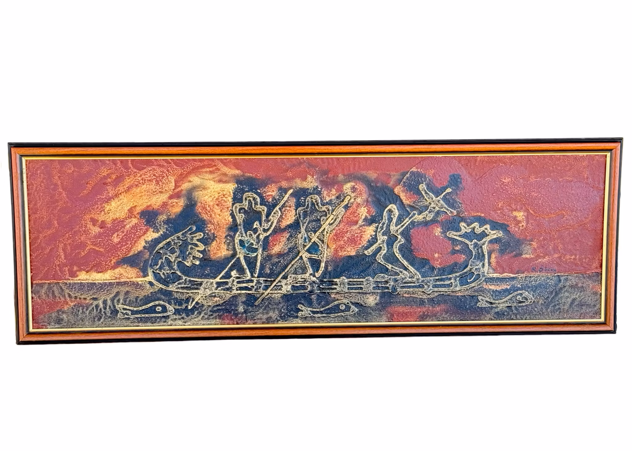 Rune Öberg, Mixed media paneelissa, signeerattu