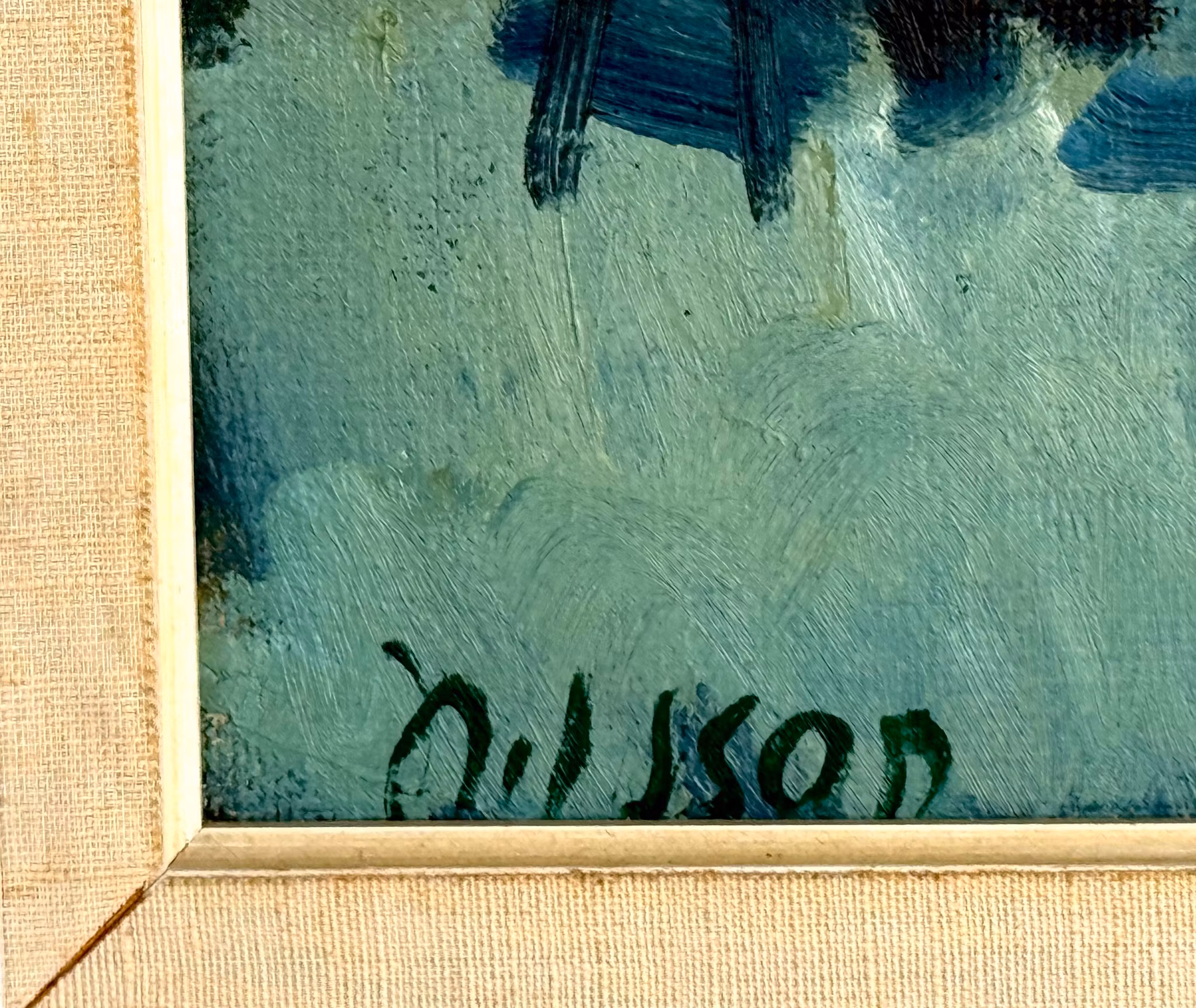 Nilsson, Öljymaalaus paneelille, Signeerattu