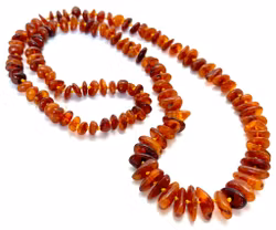 Antique necklace, Cut natural Baltic amber