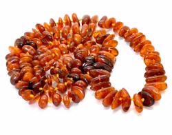 Antique necklace, Cut natural Baltic amber