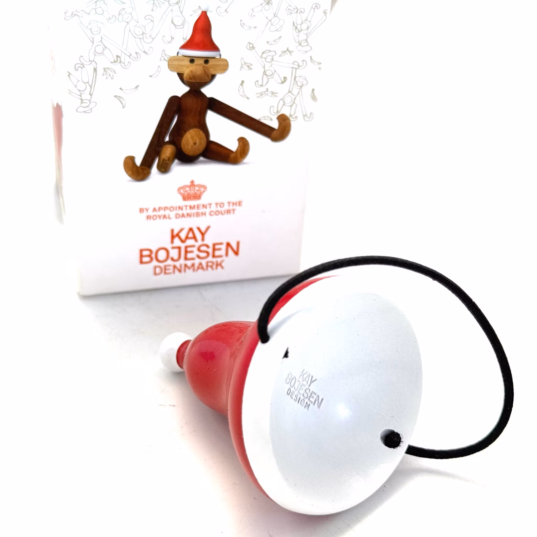 Kay Bojesen Tomteluva till apa- Liten - Röd/vit