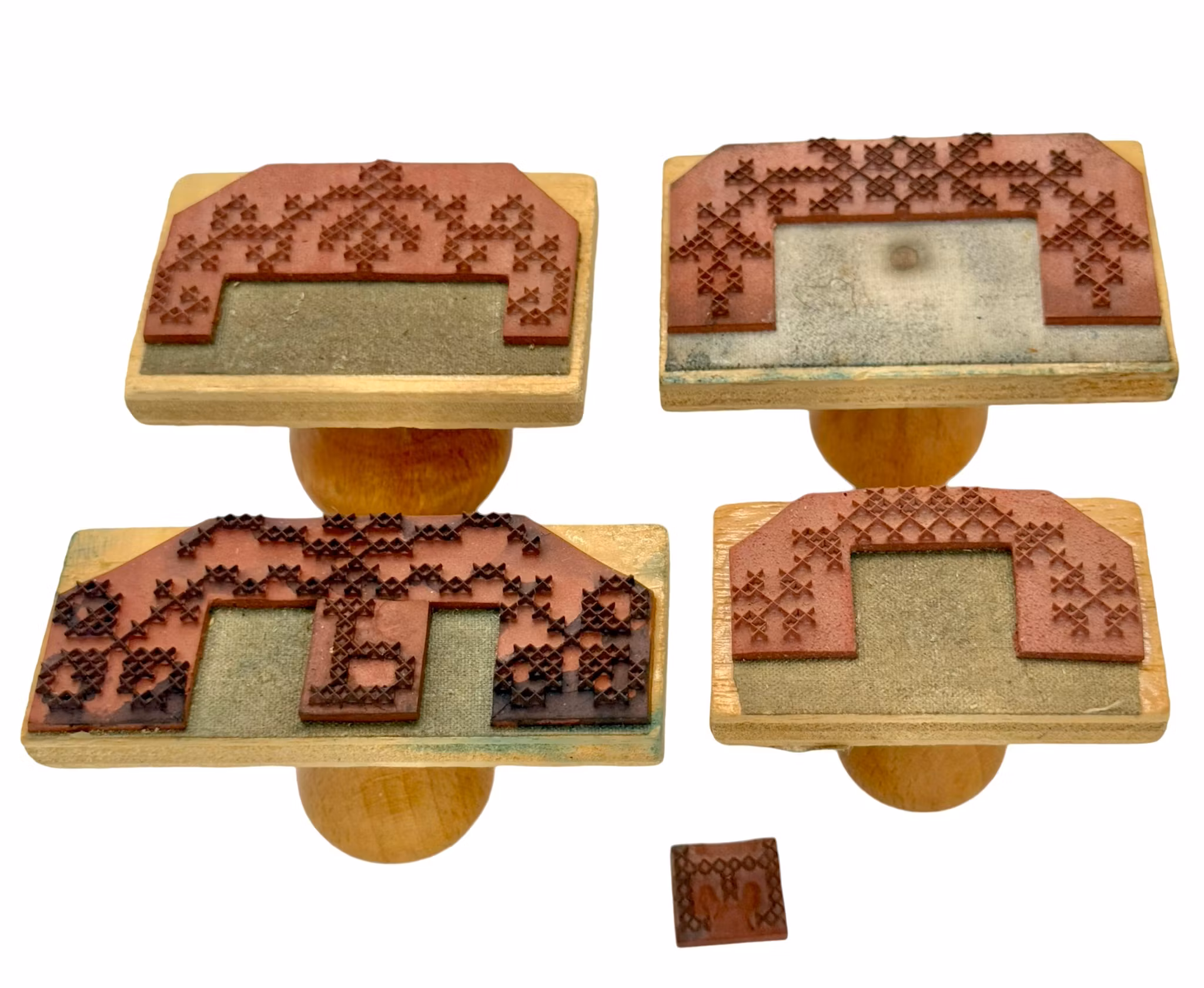 4 stk, Antik Batik Mønster stempler