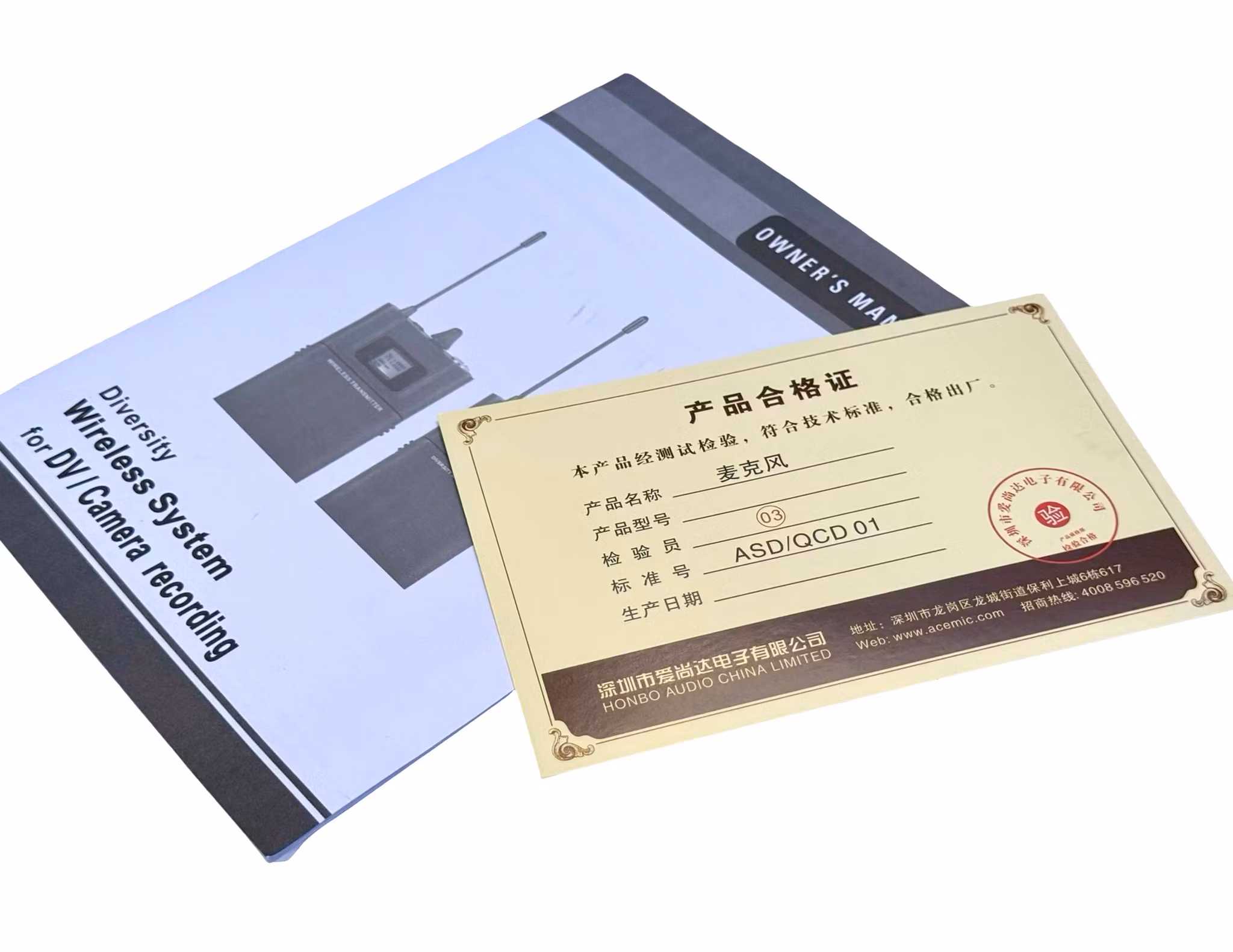 Diversity trådlöst system för kamera inspelning, Acemic DV-100R, DV-100T