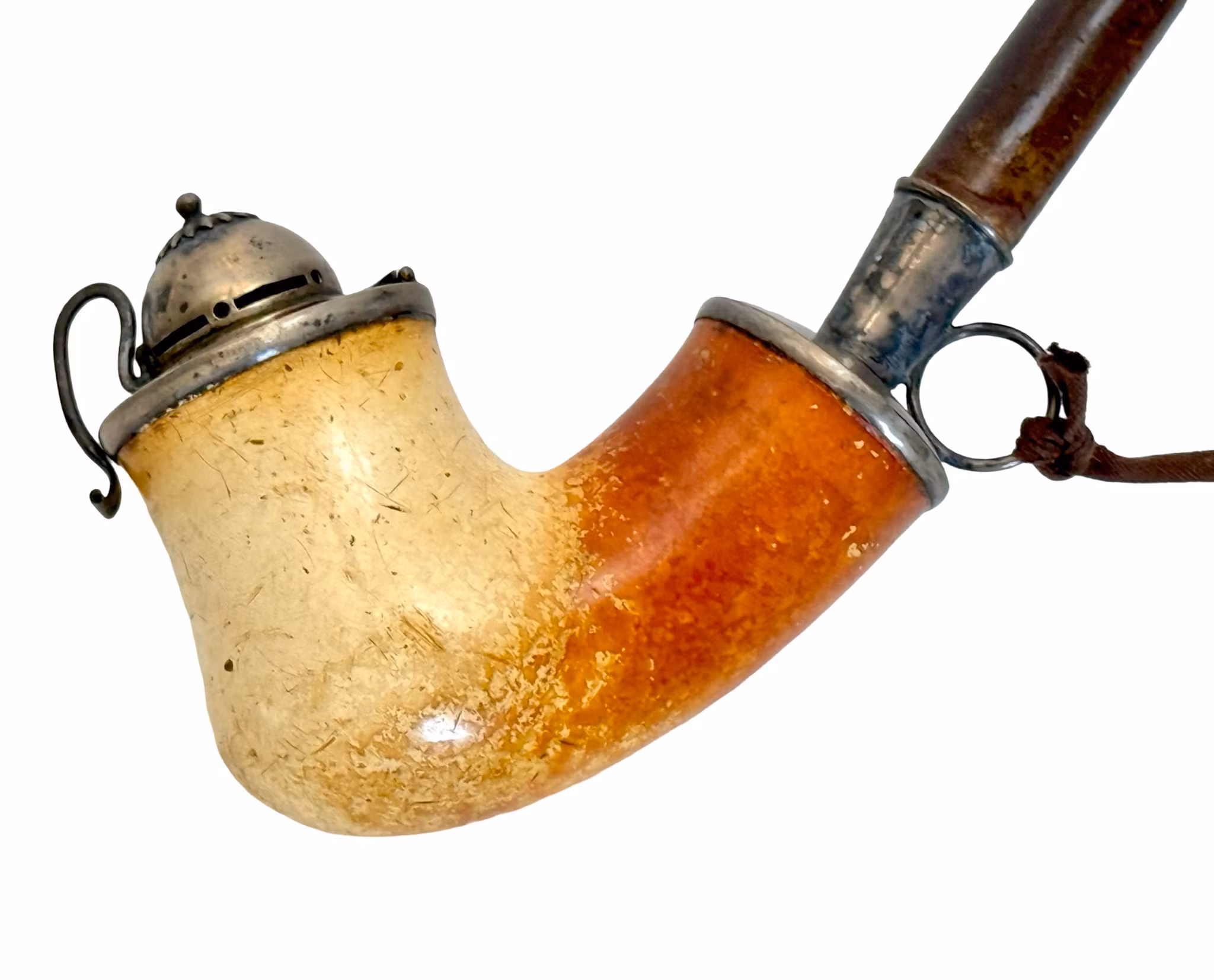 Long barrel, silver mount with Rhinoceros horn, Sweden, early 19th century.