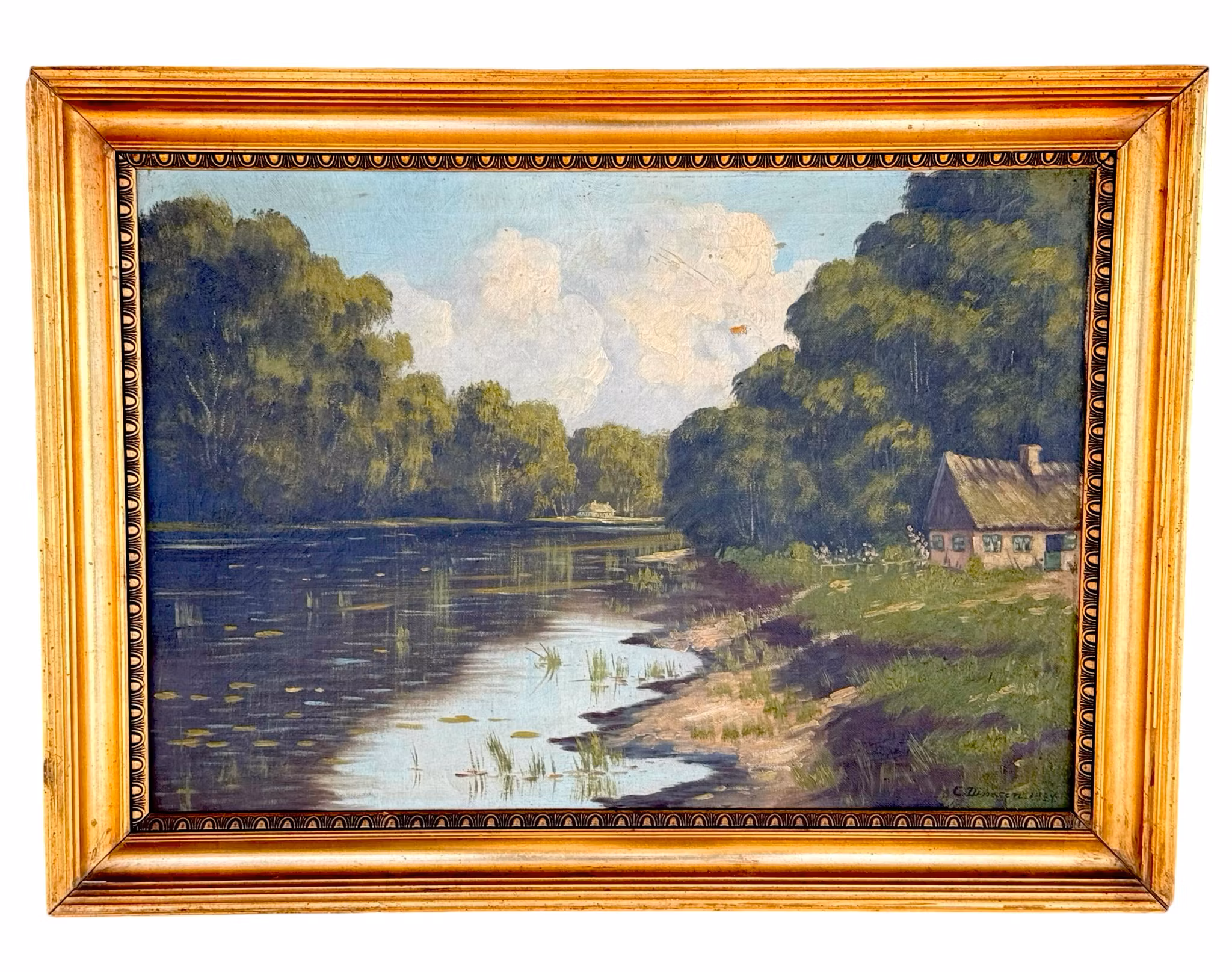 Julie Dinesen (Danmark, 1879-1963). Oljemålning på duk, Signerad