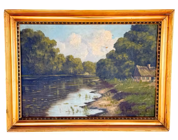 Julie Dinesen (Danmark, 1879-1963). Oljemålning på duk, Signerad