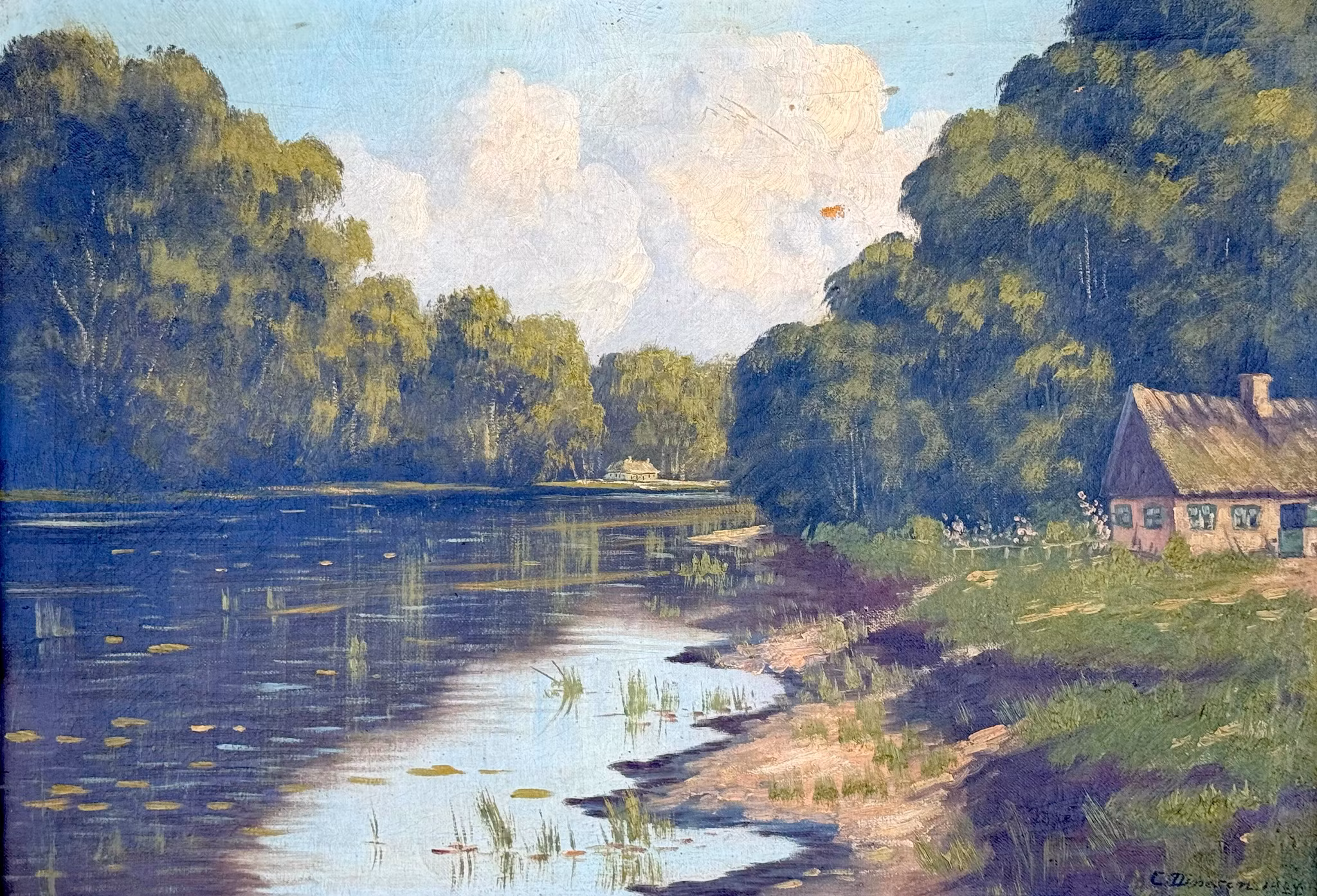 Julie Dinesen (Danmark, 1879-1963). Oljemålning på duk, Signerad