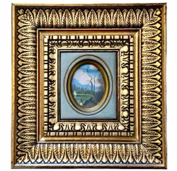 Peinture miniature encadrée ancienne
