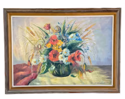 M Block. Ölgemälde auf Leinwand, Signiert