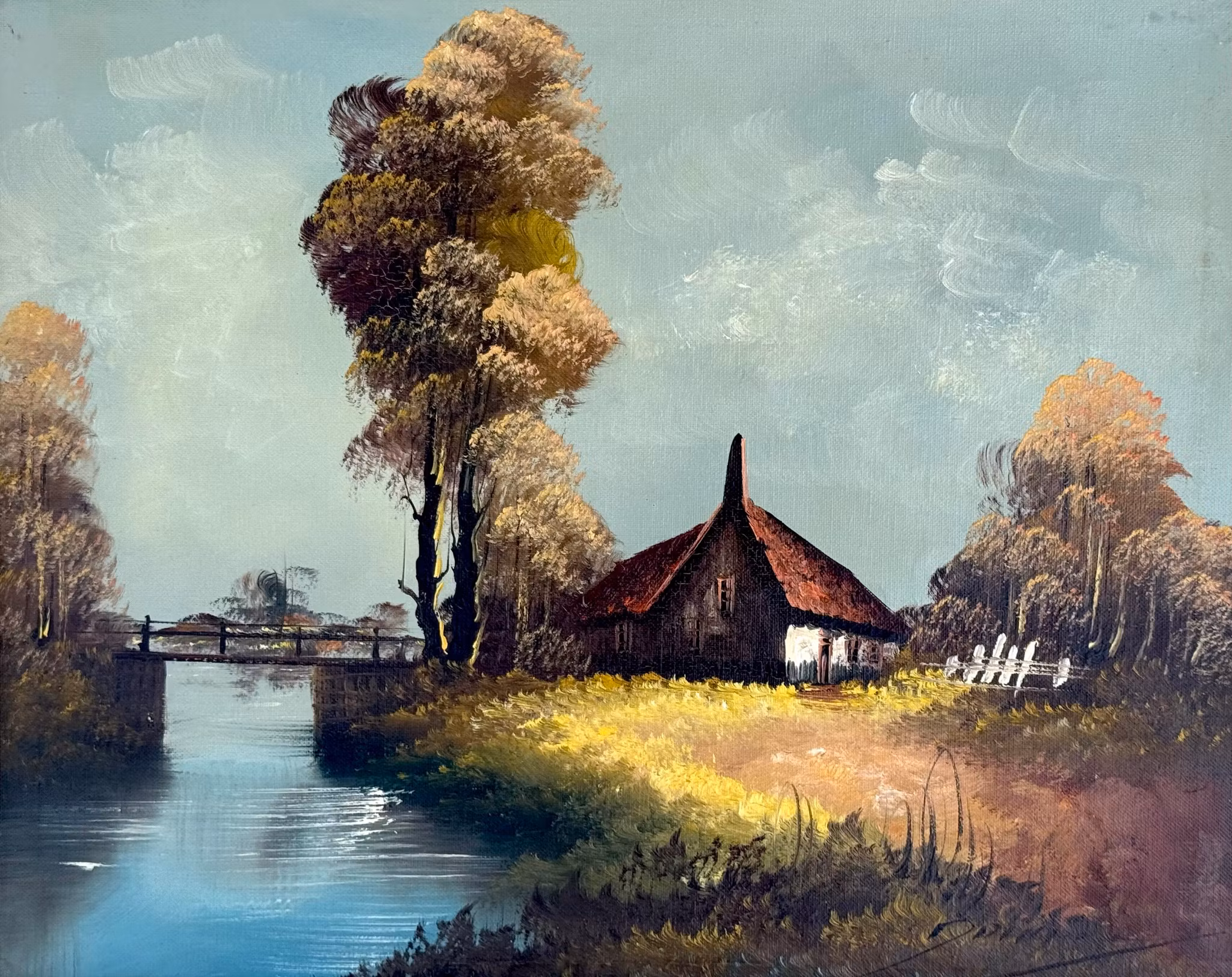 Tuntematon taiteilija, Öljymaalaus kankaalle, Signeerattu