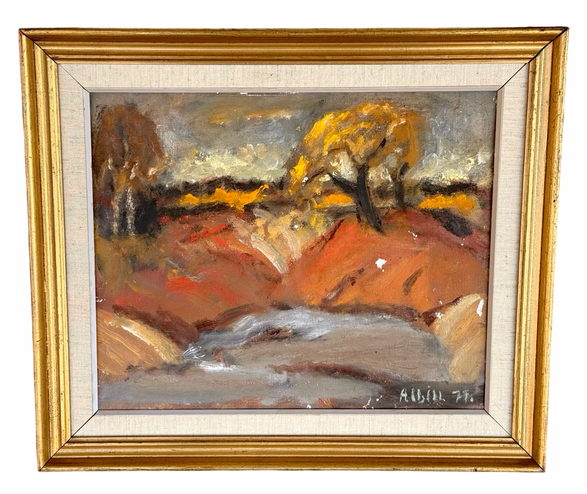 Oskar Albin Nilsson, Oljemålning på duk, Signerad