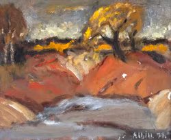 Oskar Albin Nilsson, Oljemålning på duk, Signerad