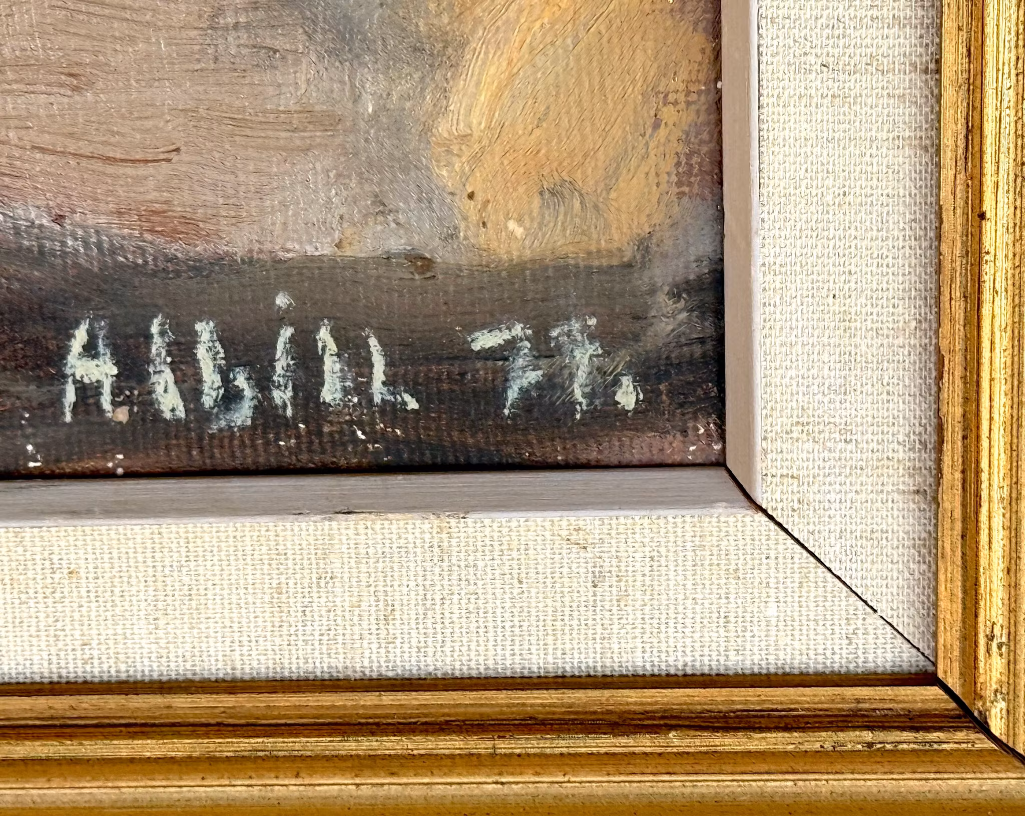 Oskar Albin Nilsson, Oljemålning på duk, Signerad