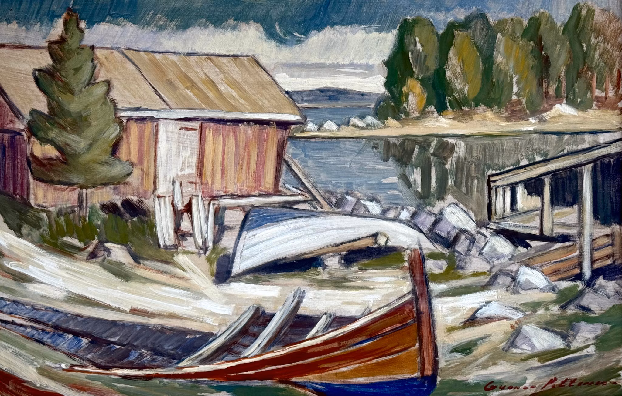 Gunnar Pettersson, Öljymaalaus paneelille, Signeerattu