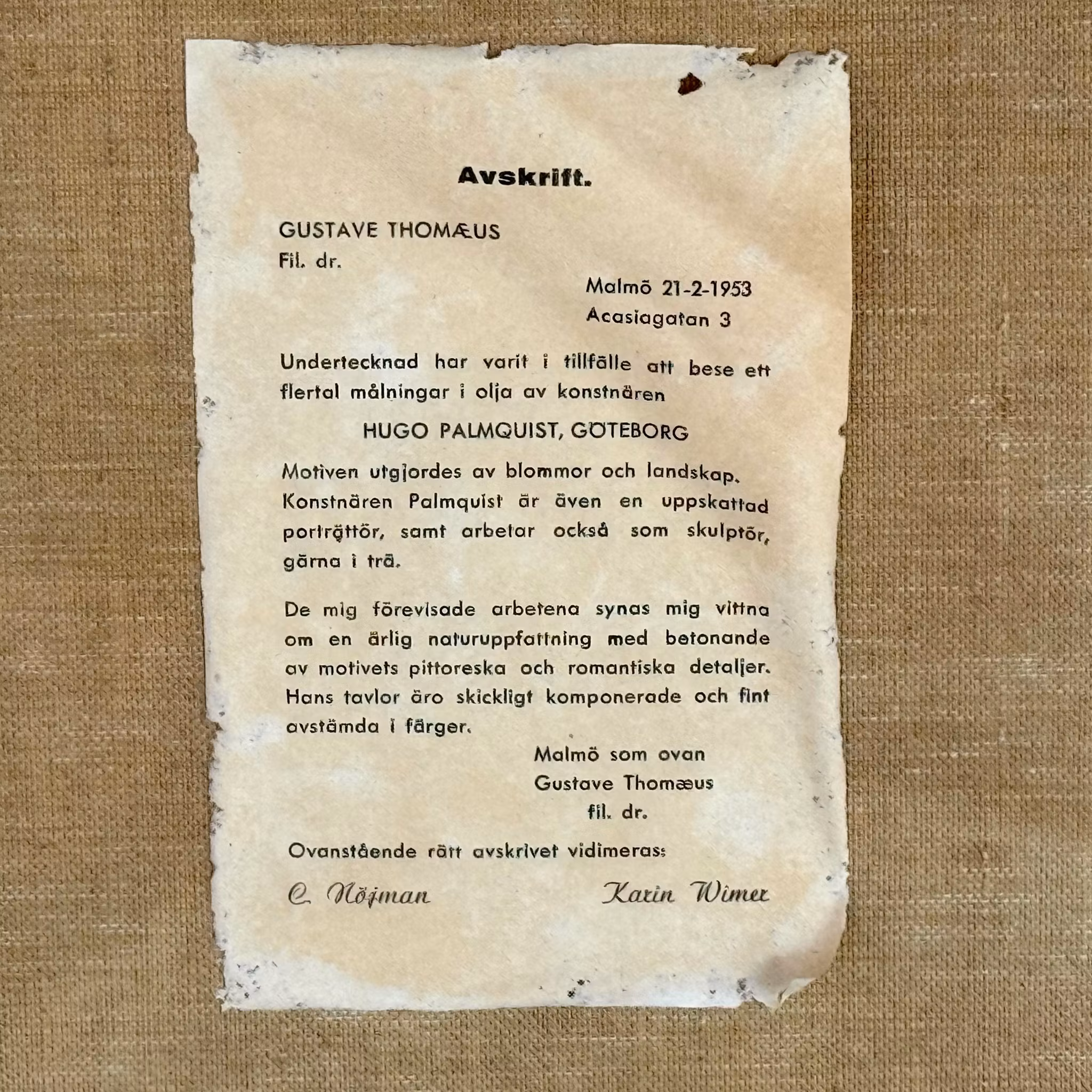 HUGO PALMQUIST, Obraz olejny na płótnie, Podpisany