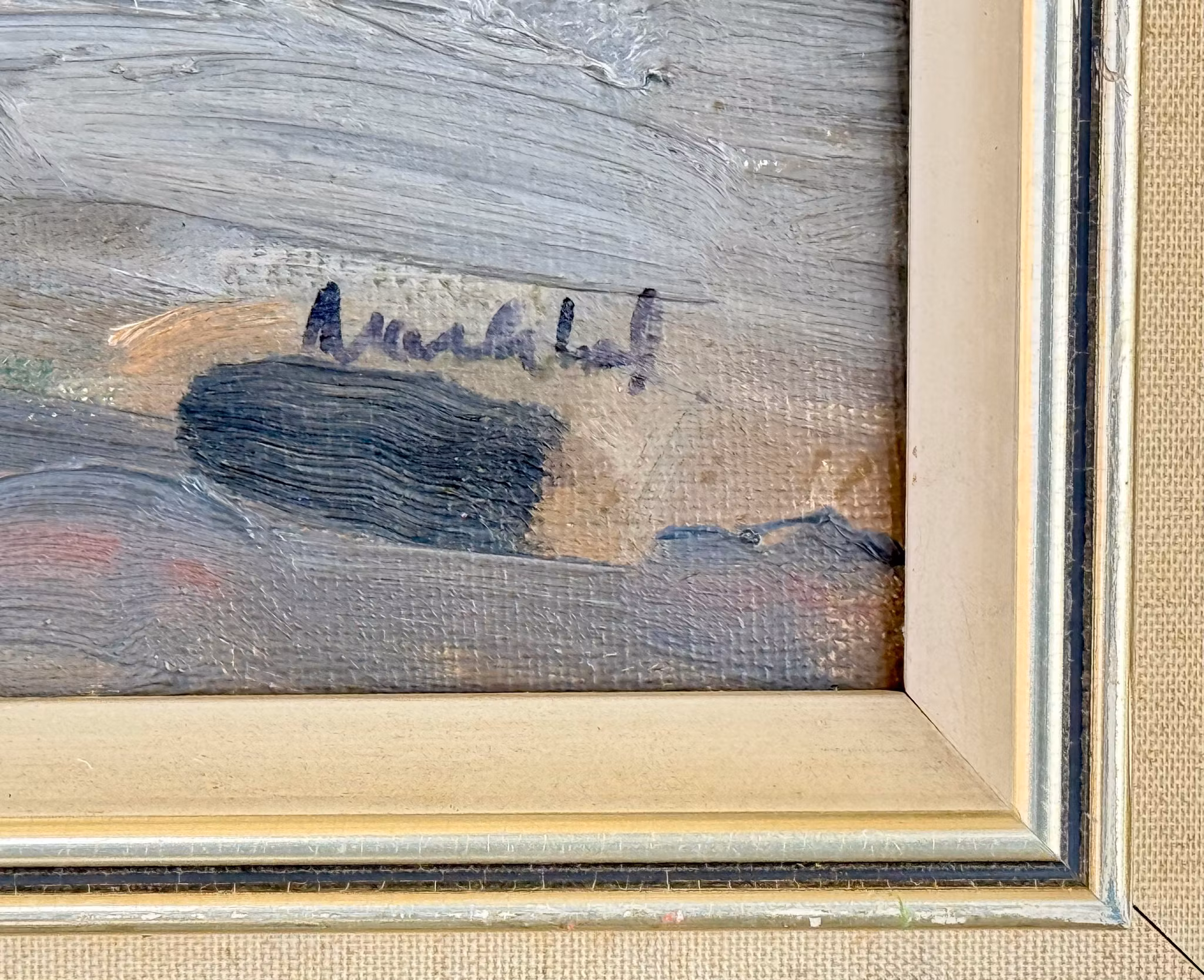 Sven Erik Markhed (1925-1996). Öljymaalaus kankaalle, Signeerattu