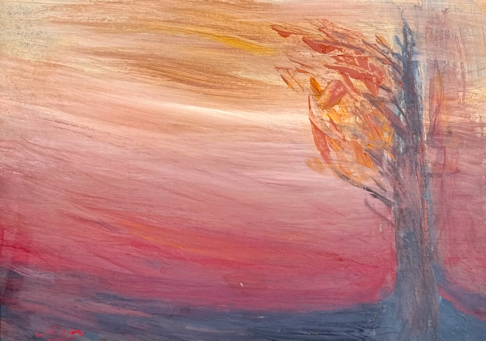 GUSTAV WERDER (Szwecja, 1918-1977). Obraz olejny na desce, sygnowany