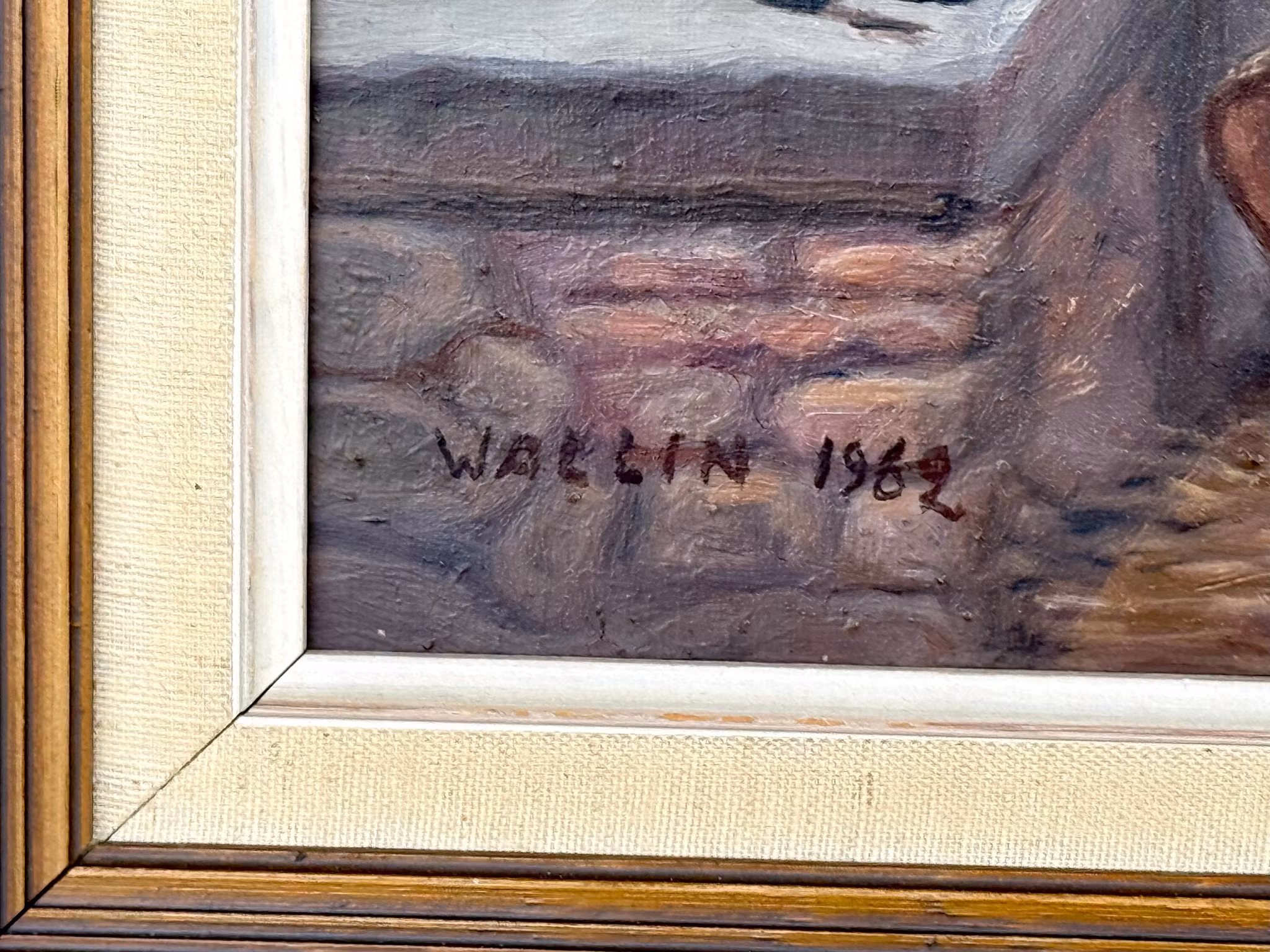 Wallin, Öljymaalaus paneelille, Signeerattu