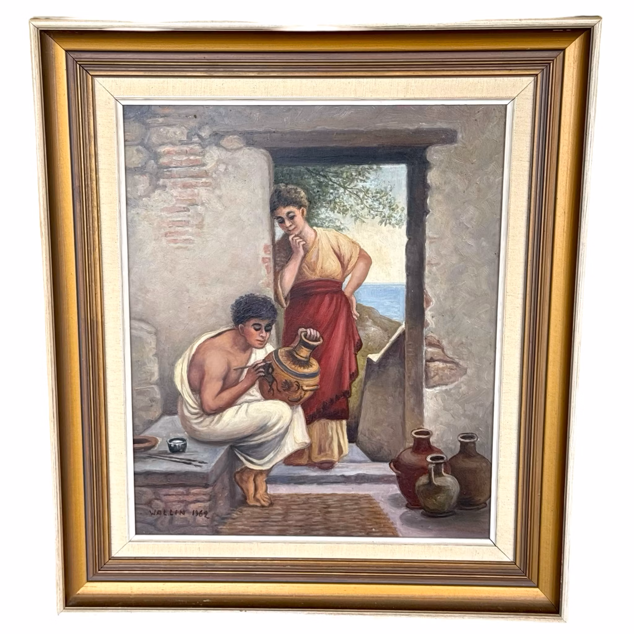 Wallin, Öljymaalaus paneelille, Signeerattu