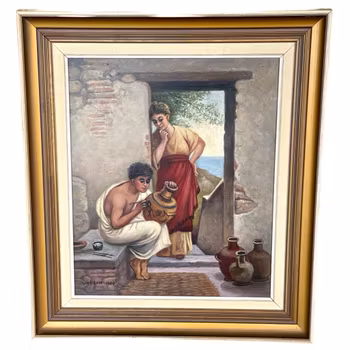 Wallin, Oljemålning på pannå, Signerad