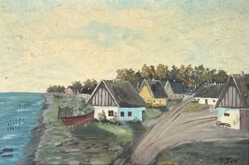 Oidentifierad konstnär, Oljemålning på pannå, signerad