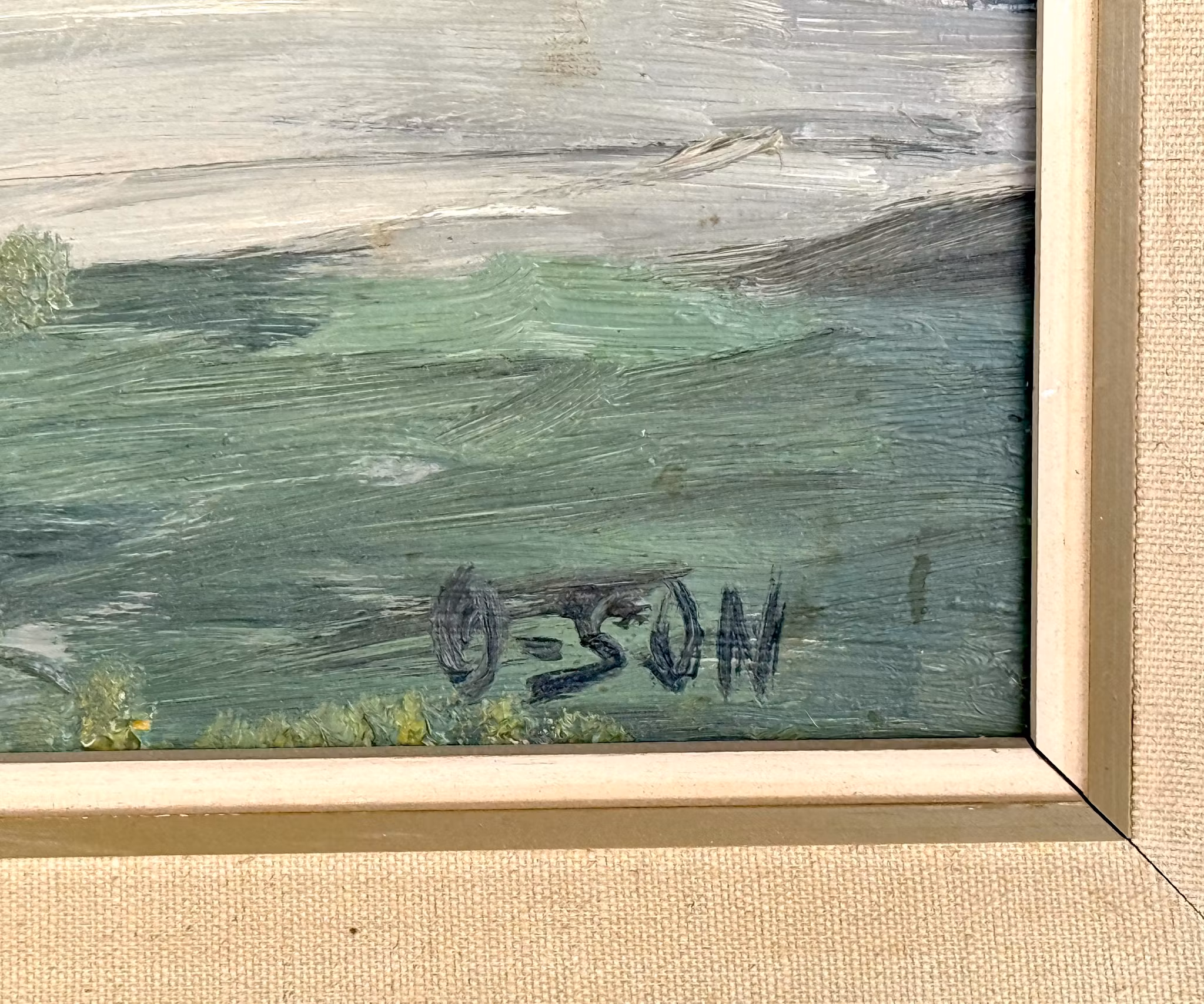 Artiste non identifié, Peinture à l'huile sur panneau, signée