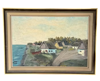 Oidentifierad konstnär, Oljemålning på pannå, signerad