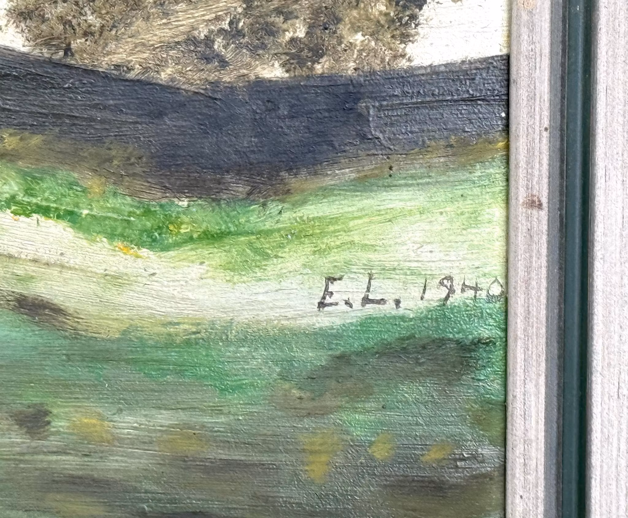 Tuntematon taiteilija, öljymaalaus paneelissa, signeerattu