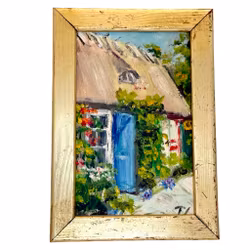 TINA LARSON, Pintura al óleo sobre lienzo, firmada