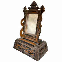 Peeping Tom antico, specchio con scatola