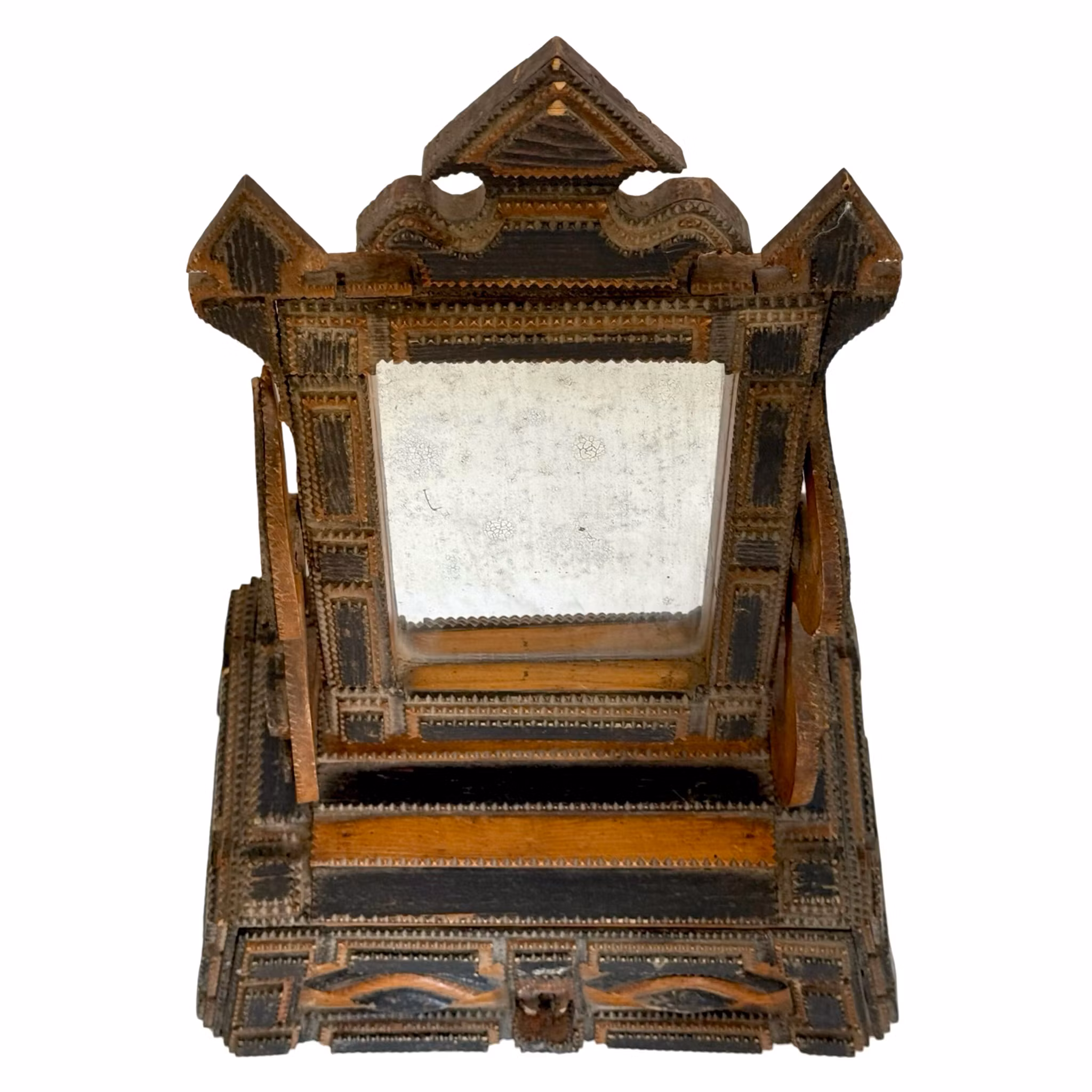 Antik Piggtittare, Spegel med låda