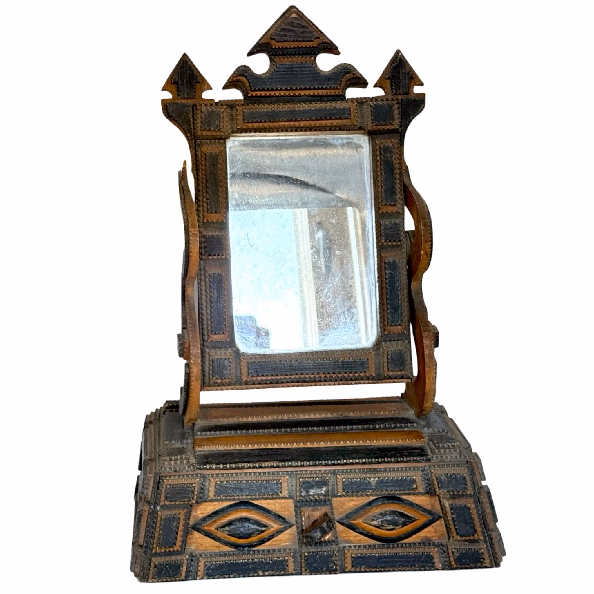 Antik Piggtittare, Spegel med låda