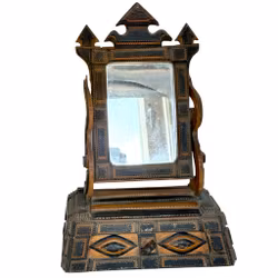 Peeping Tom antico, specchio con scatola