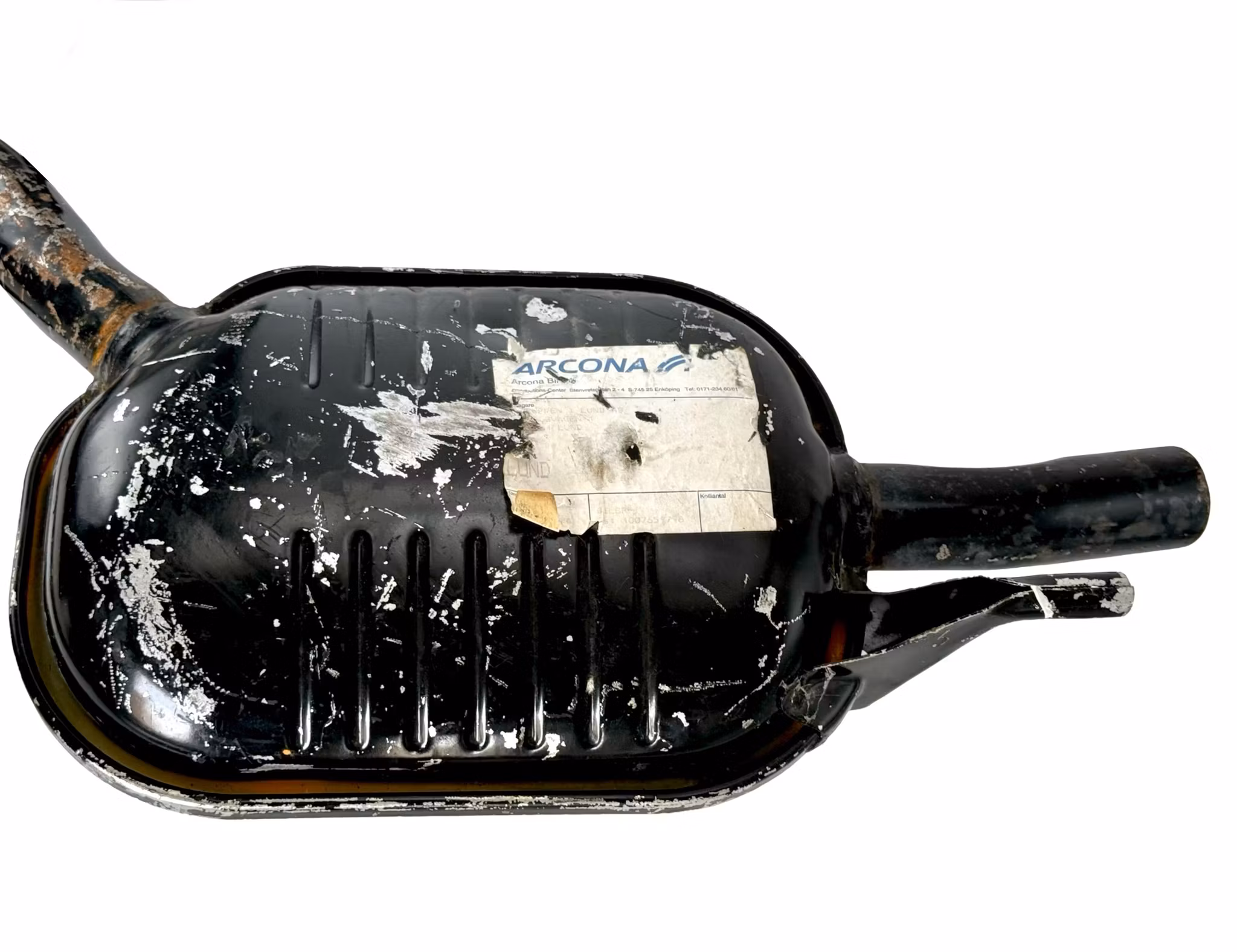 Mercedes W124, Walker type MB 59, Udstødning mellem lyddæmpere