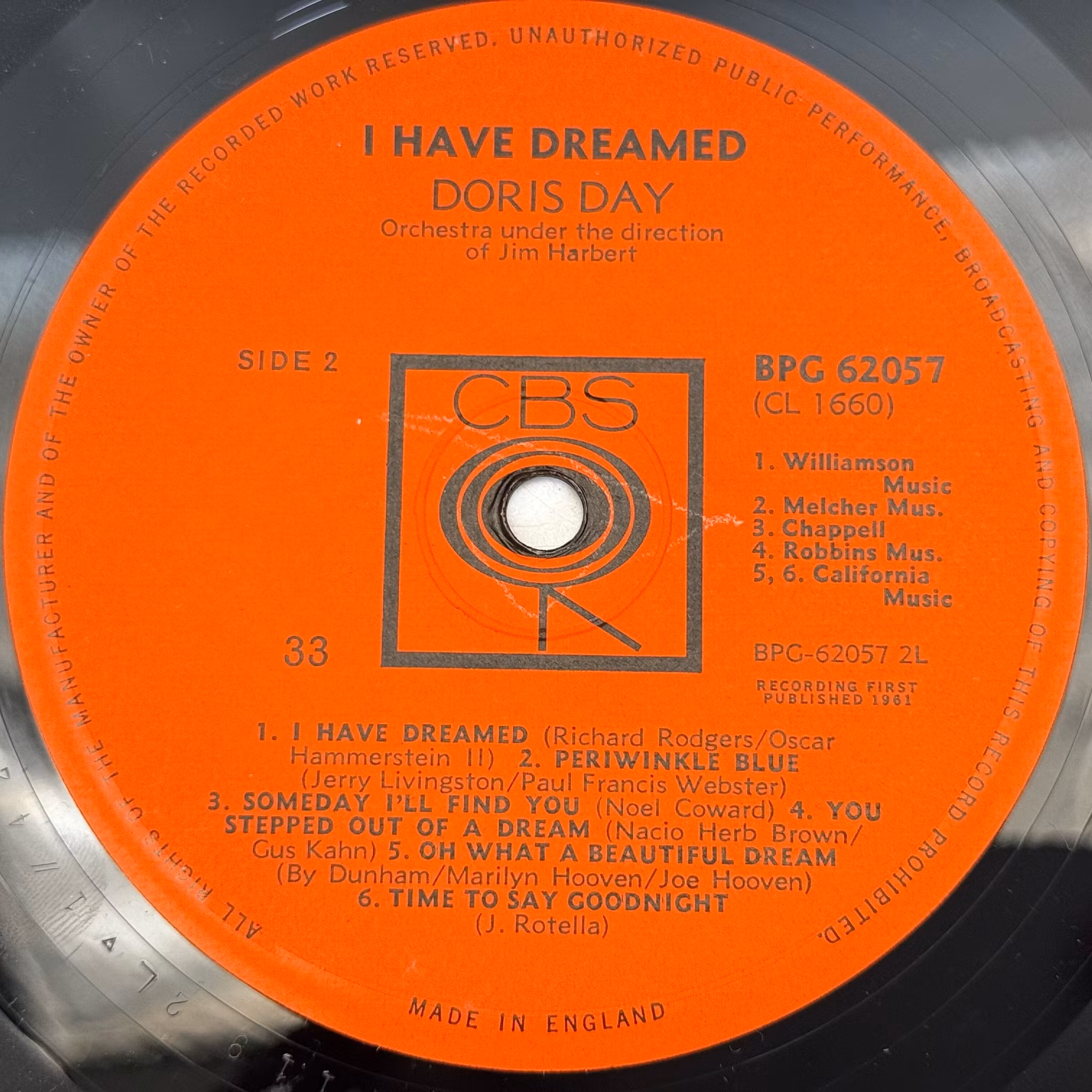Doris Day, I Have Dreamed, LP Vinyl