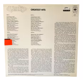 Various – Verdi's Greatest Hits, LP Vinyl, Oanvänt