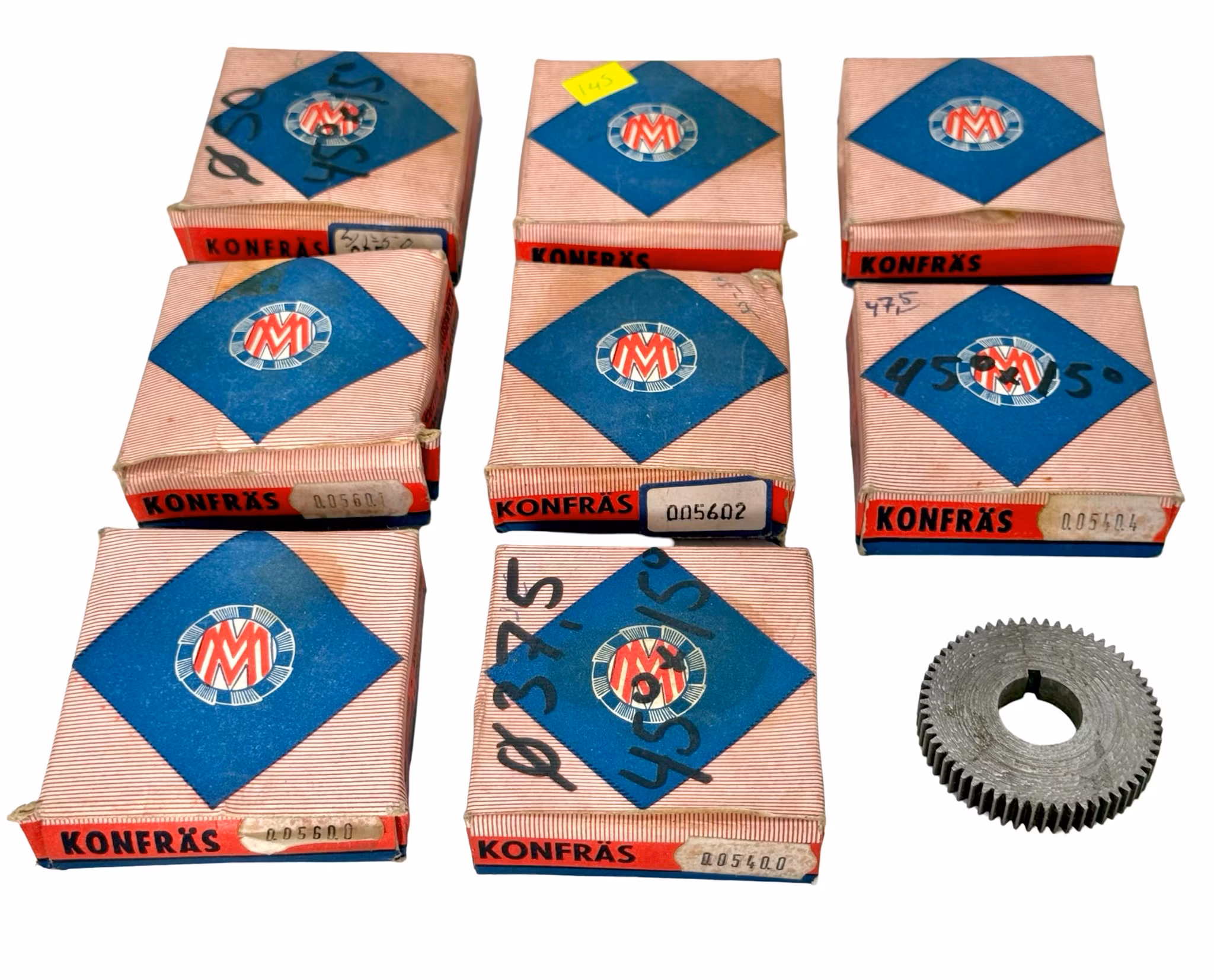 9 st, kon fräsar, konus fräser, Malte Månson AB, Sweden