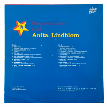 Anita Lindblom – Önskemelodier, LP Vinyl