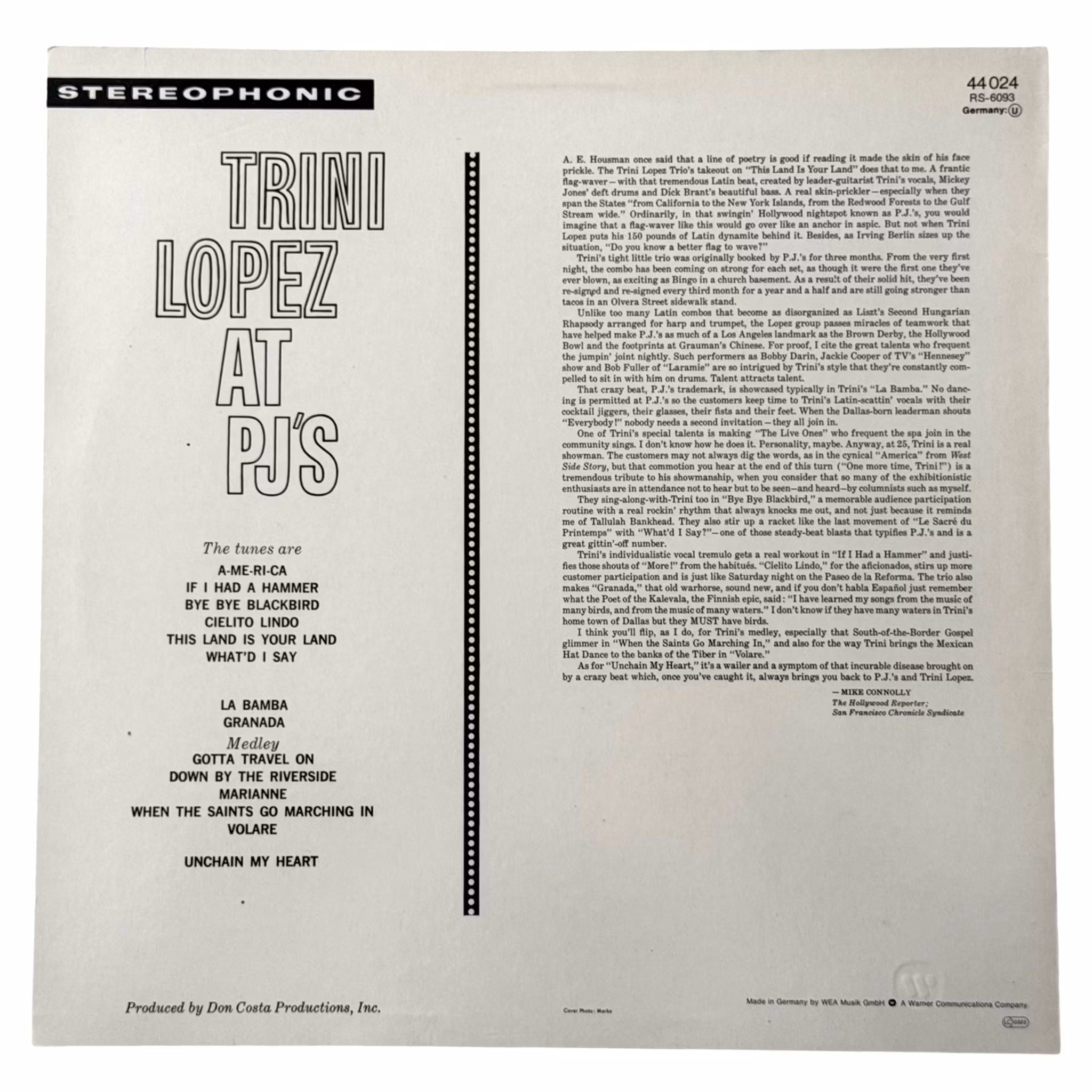 Trini Lopez - Trini Lopez At PJ's, LP in vinile